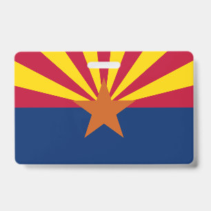 Badge Drapeau de l'Arizona : Soleil de l'étoile descenda