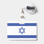 Badge Drapeau de l'État d'Israël Étoile de David Judaïsm (Arrière avec rétractable)