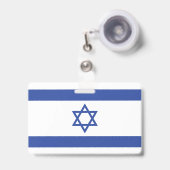 Badge Drapeau de l'État d'Israël Étoile de David Judaïsm (Avant avec rétractable)