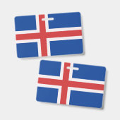 Badge Drapeau de l'Islande (Avant & arrière)