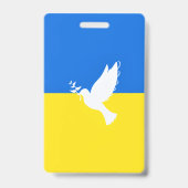Badge Drapeau de l'Ukraine - La colombe de la paix - Lib (Back)