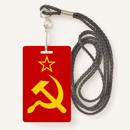 Badge Drapeau de l'URSS - Drapeau de l'Union soviétique (Devant avec lanière)
