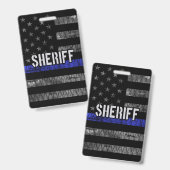 Badge Drapeau de police du shérif en détresse (Avant & arrière)