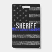 Badge Drapeau de police du shérif en détresse (Arrière)