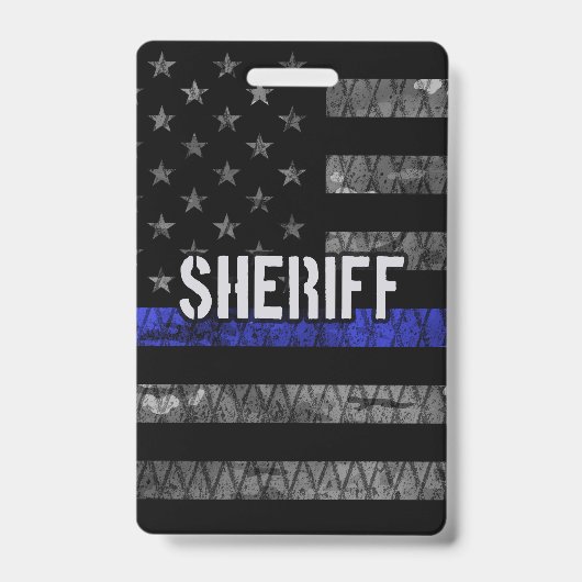 Badge Drapeau de police du shérif en détresse (Avant)