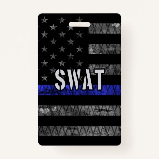 Badge Drapeau de police SWAT en état de détresse (Devant)