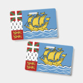 Badge Drapeau de Saint-Pierre-et-Miquelon (Avant & arrière)