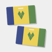 Badge Drapeau de Saint-Vincent-et-les-Grenadines (Avant & arrière)