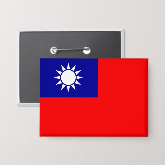 Badge Drapeau de Taïwan : République de Chine, Taipei ch (Recto/Verso)