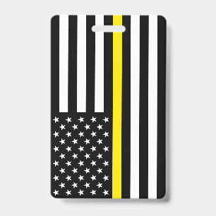 Badge Drapeau des répartiteurs de la ligne jaune fine