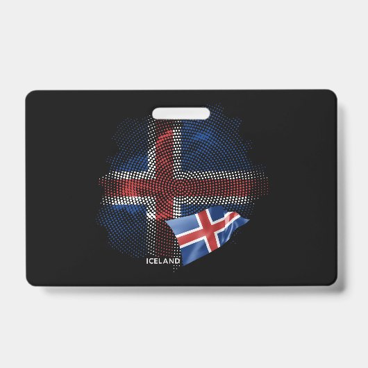 Badge Drapeau d'Islande (Avant)