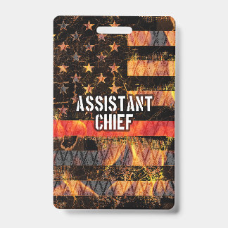 Badge Drapeau du chef adjoint des pompiers