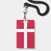Badge Drapeau du Danemark (Avant avec lanière)