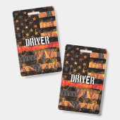 Badge Drapeau du pompier du conducteur (Avant & arrière)