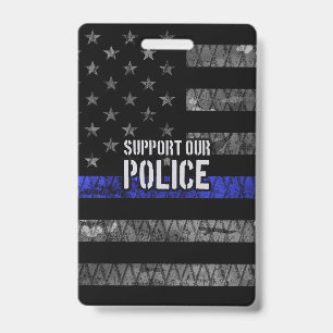 Badge Drapeau en détresse de soutien à nos policiers