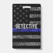 Badge Drapeau en détresse Detective Thin Blue Line (Arrière)