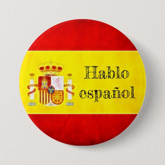 Badge drapeau Espagne "Hablo español" (Devant)