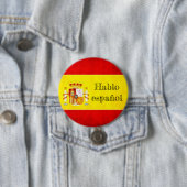 Badge drapeau Espagne "Hablo español" (En situation)