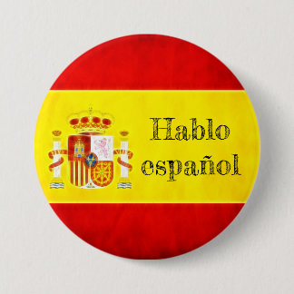 Badge drapeau Espagne "Hablo español"