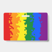 Badge Drapeau Gay pride personnalisable Boho Funky Rainb (Arrière)