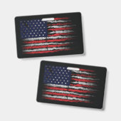 Badge Drapeau Grunge U.S.A (Avant & arrière)