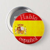 Badge drapeau hablo español (Devant & derrière)
