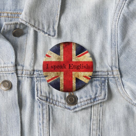 Badge drapeau I speak English (En situation)
