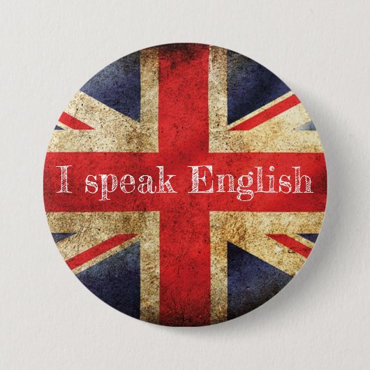 Badge drapeau I speak English (Devant)