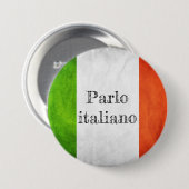 Badge drapeau parlo italiano (Devant & derrière)