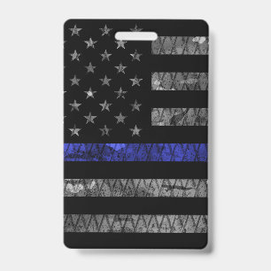 Badge Drapeau Police Thin Blue Line