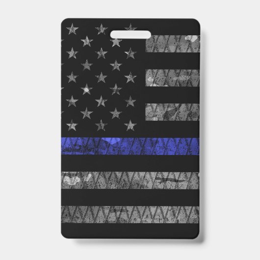 Badge Drapeau Police Thin Blue Line (Avant)