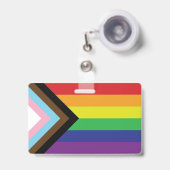 Badge Drapeau progressif LGBTQIA (Avant avec rétractable)