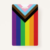 Badge Drapeau progressiste LGBTQIA (Devant)