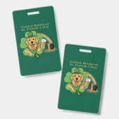 Badge Drôle de Lepréchaun de la Saint-Patrick avec Retri (Avant & arrière)