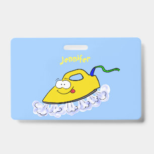 Badge Drôle dessin animé linge de fer
