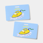 Badge Drôle dessin animé linge de fer (Avant & arrière)
