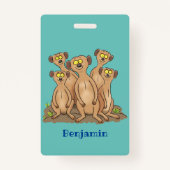Badge Drôle dessin de la famille meerkat (Dos)