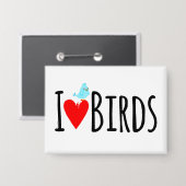 Badge Drôle J'adore les oiseaux (Recto/Verso)
