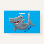 Badge Drôle mignon requin marteau dessin animé (Dos)