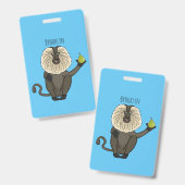 Badge Drôle singe-singe macaque à queue de lion (Avant & arrière)