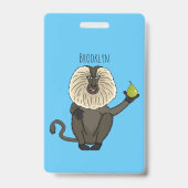 Badge Drôle singe-singe macaque à queue de lion (Arrière)