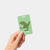 Badge Drôle T rex dinosaure dessin animé humour (Handheld)