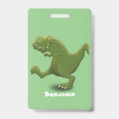 Badge Drôle T rex dinosaure dessin animé humour (Back)