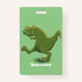 Badge Drôle T rex dinosaure dessin animé humour (Dos)