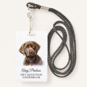 Badge du conseiller en adoption des animaux de com (Derrière avec lanière)