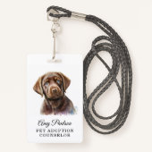 Badge du conseiller en adoption des animaux de com (Devant avec lanière)
