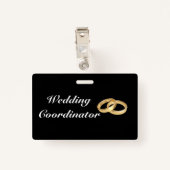 Badge du coordinateur Mariage des anneaux d'or per (Dos avec clip)