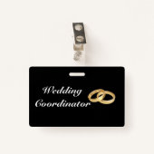 Badge du coordinateur Mariage des anneaux d'or per (Devant avec clip)
