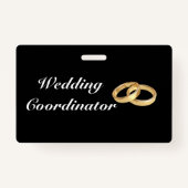 Badge du coordinateur Mariage des anneaux d'or per (Dos)