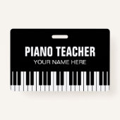 Badge du professeur de musique piano avec clip (Devant)